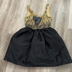 Marciano top sequin back zipper mini puff dress Mallory Taffeta Dress sz 2